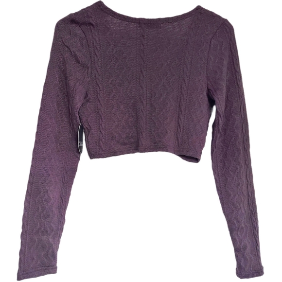 NWT Purple Twist Front Crop Top - Picture 2 of 6